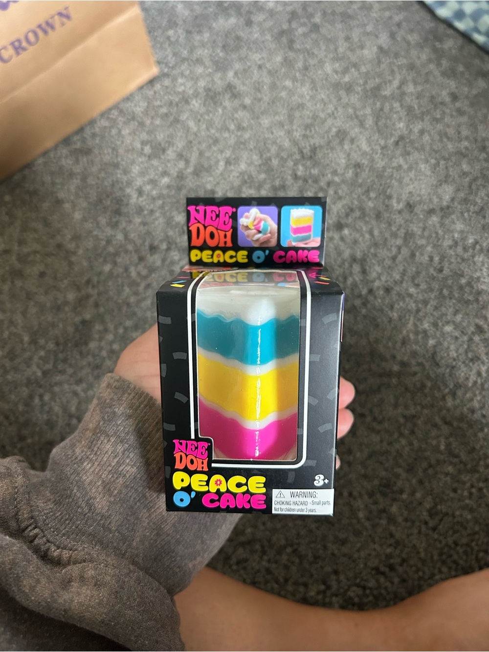 Nee Doh Peace O' Cake Stacking Squishy Toy — White, Teal, Yellow, Pink - Picture 4 of 4